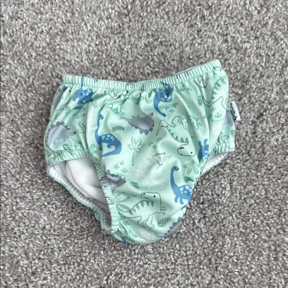 Green Sprouts Dinosaur Print Green Swim Diaper - Size 12M